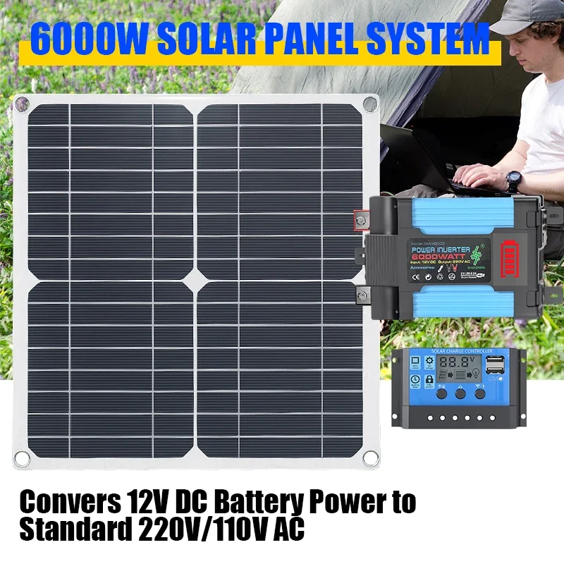 Solar Panel 200W - 6000W Solar Kit Equipped with 200W