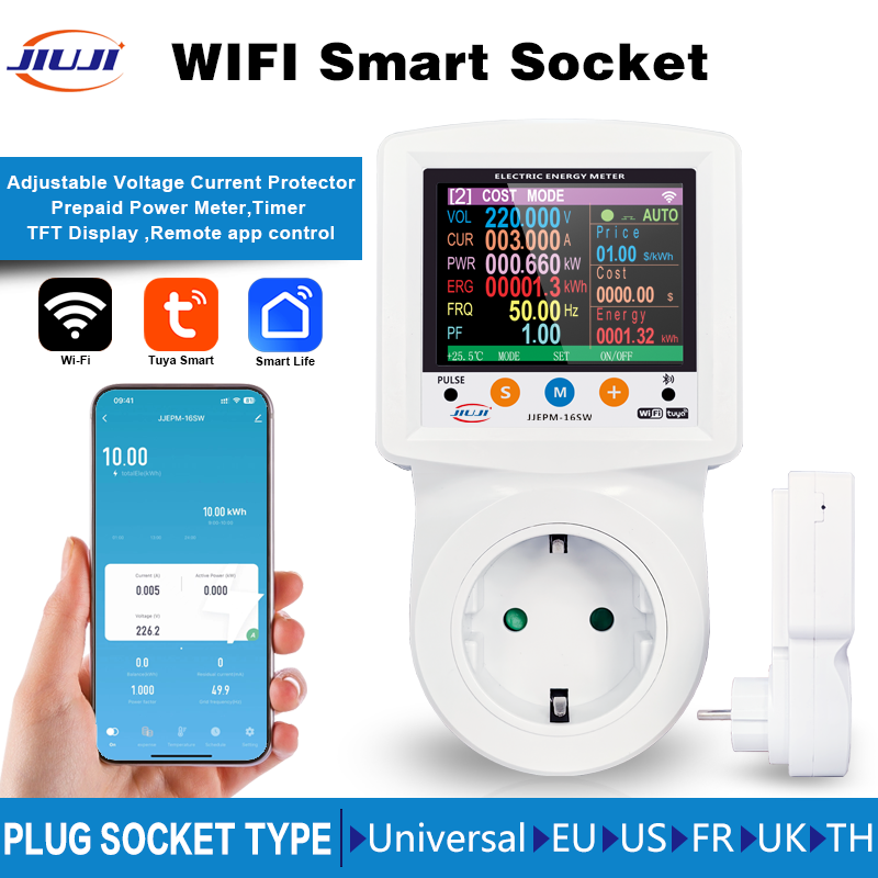 Energy Monitor Meter - WIFI Digital Wattmeter Smart Socket 265V