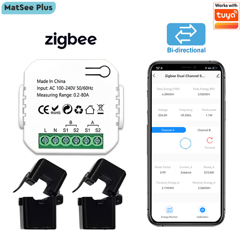 Energy Monitor Meter - Smart ZigBee Energy Meter Bidirectional 1,
