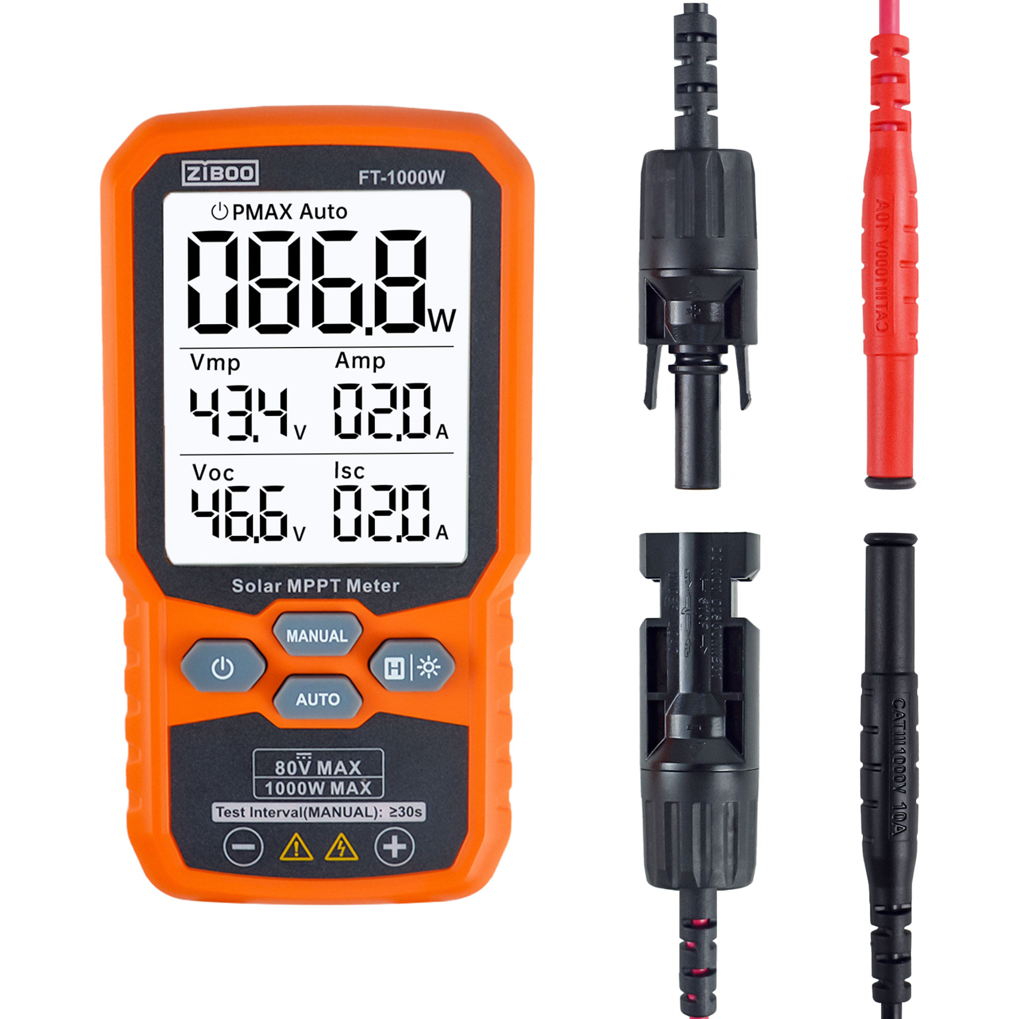 Energy Monitor Meter - ZIBOO FT-1000W Solar MPPT Meter Photovoltaic