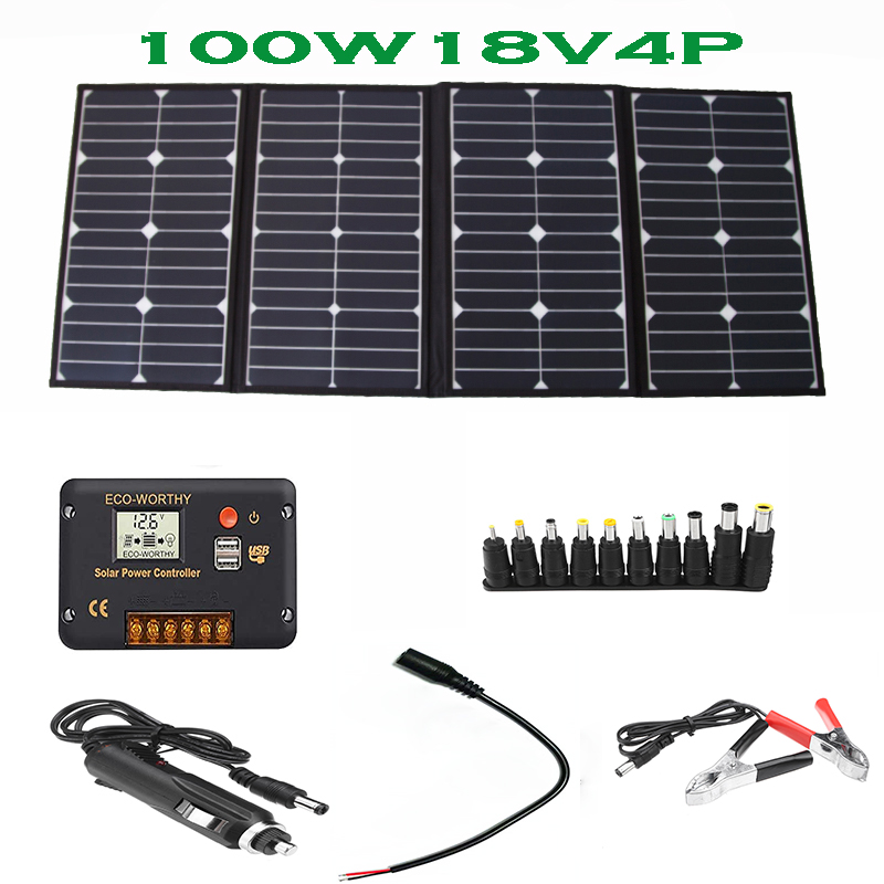Portable 100 Watt Folding Sola - đánh giá và giá Solar Panel