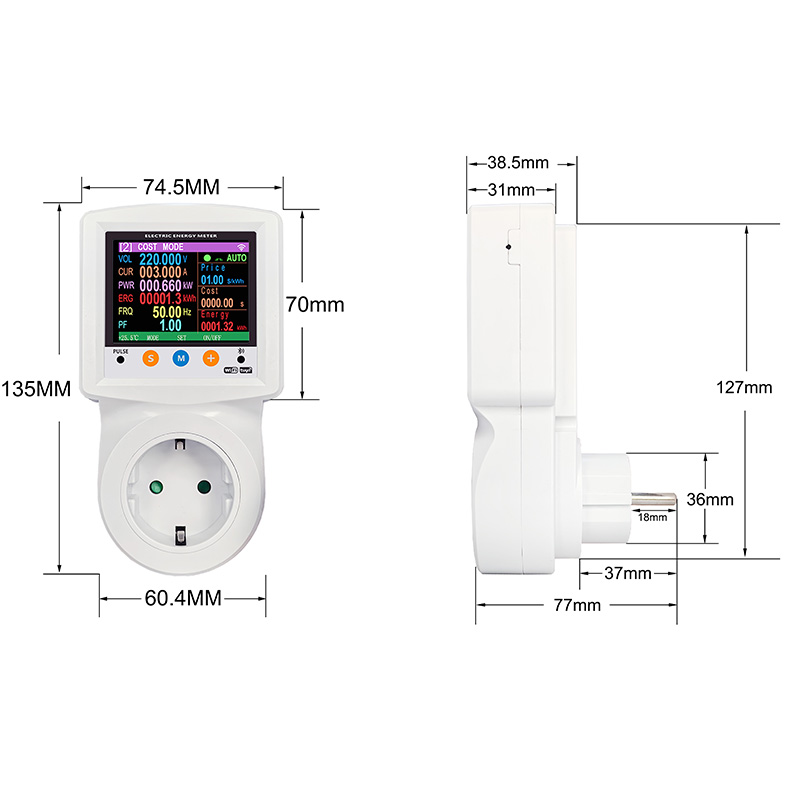 WIFI Digital Wattmeter Smart S - đánh giá và giá Energy Monitor Meter