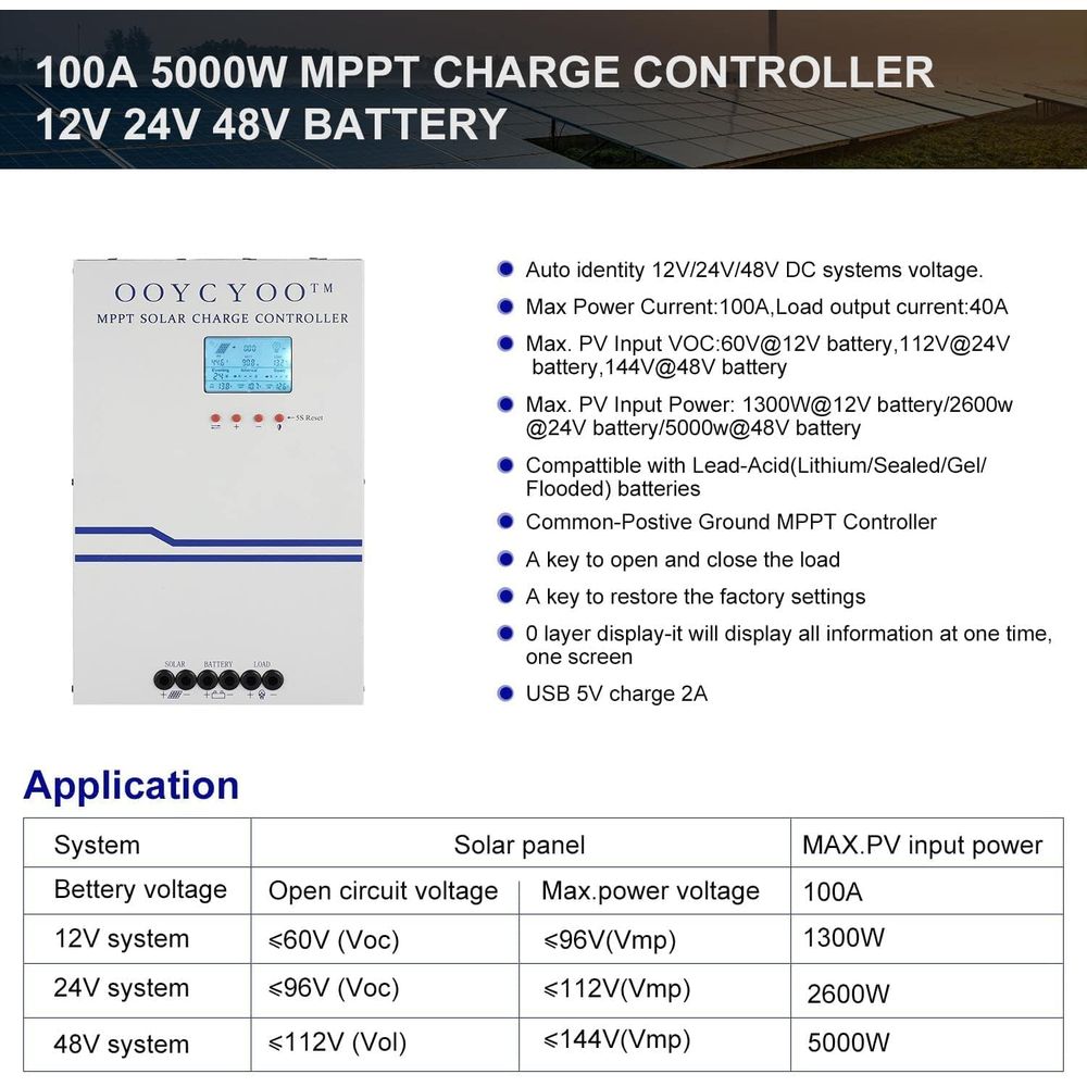 100 Amp MPPT Solar Charge Cont - đánh giá và giá Solar Panel