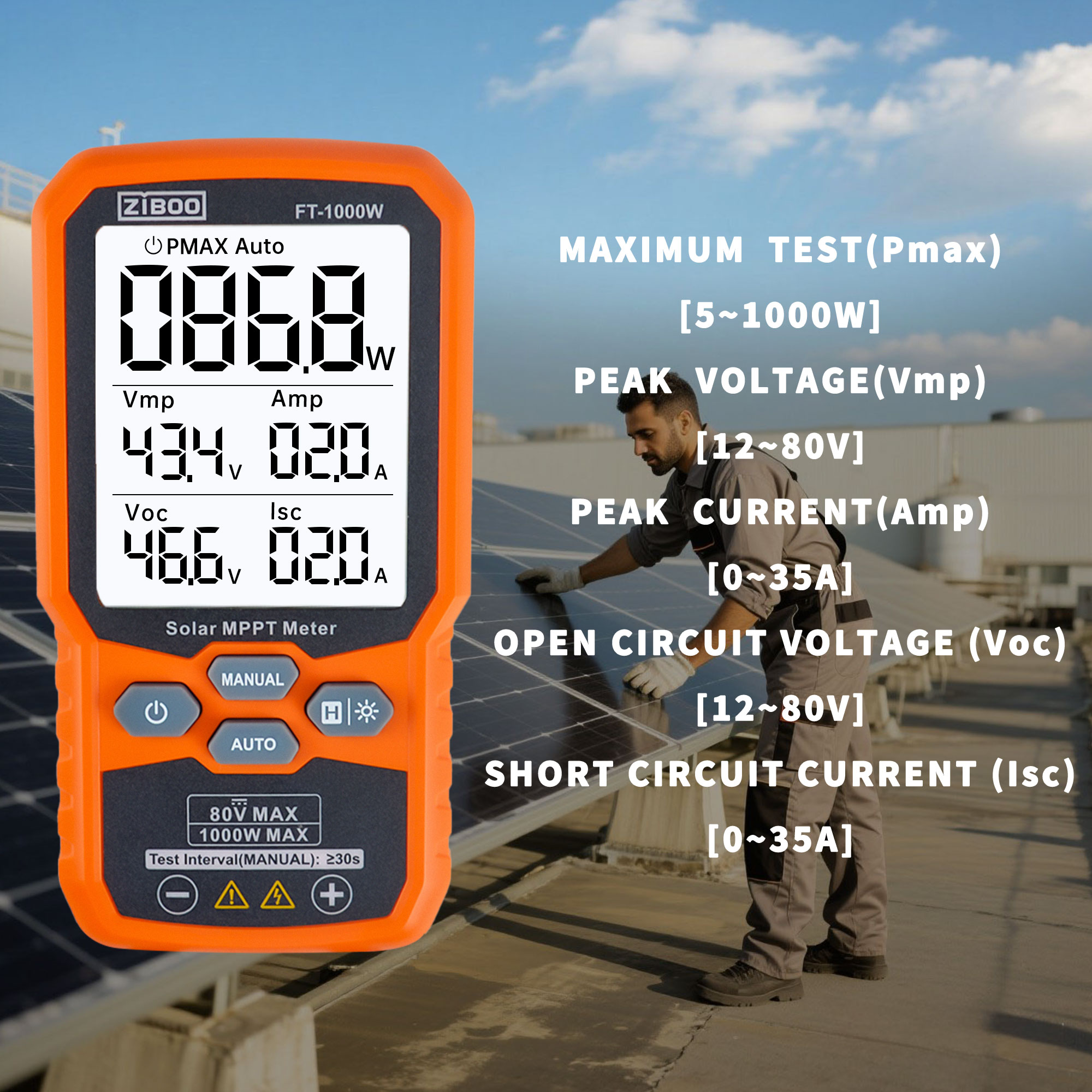 ZIBOO FT-1000W Solar MPPT Mete - đánh giá và giá Energy Monitor Meter